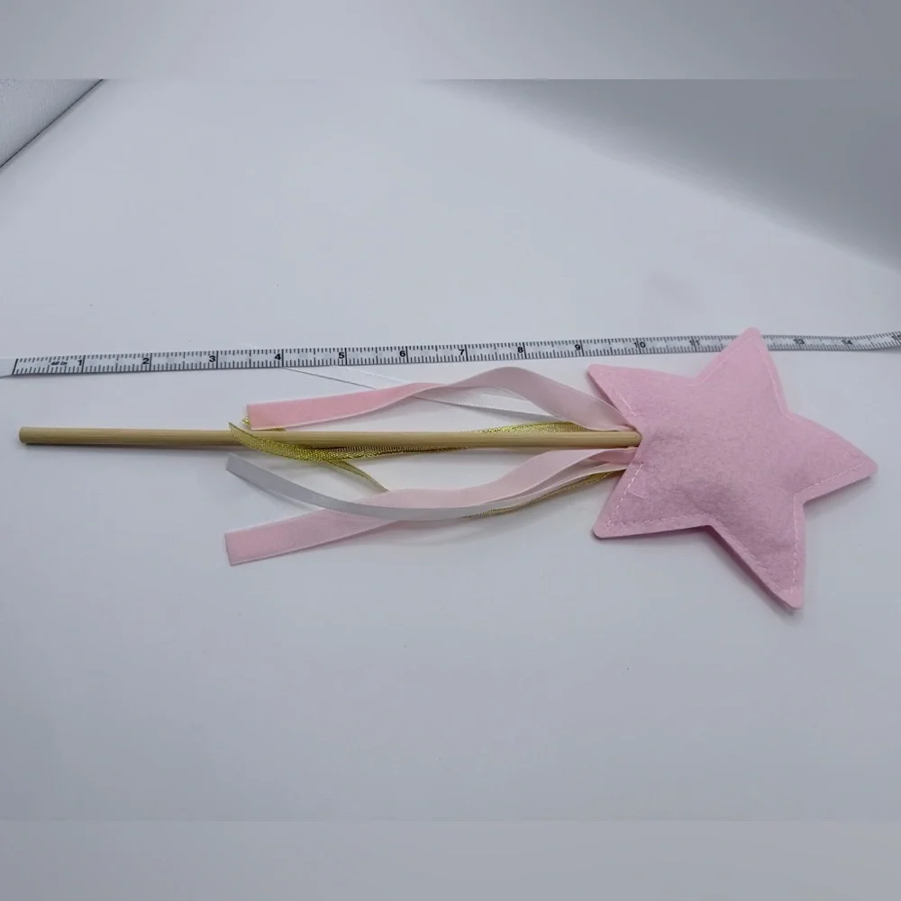 Pink Star Magic Wand with Ribbons nwot